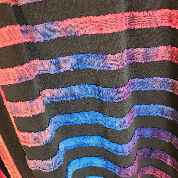 Womens Calessa Long Sleeve Multicolor Rainbow Blouse Zebra Size L Pockets #P837 - Picture 7 of 7